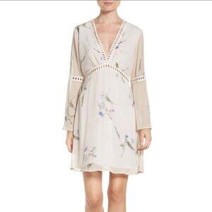 Fraiche By J Floral Print Chiffon Blouson Dress, size L